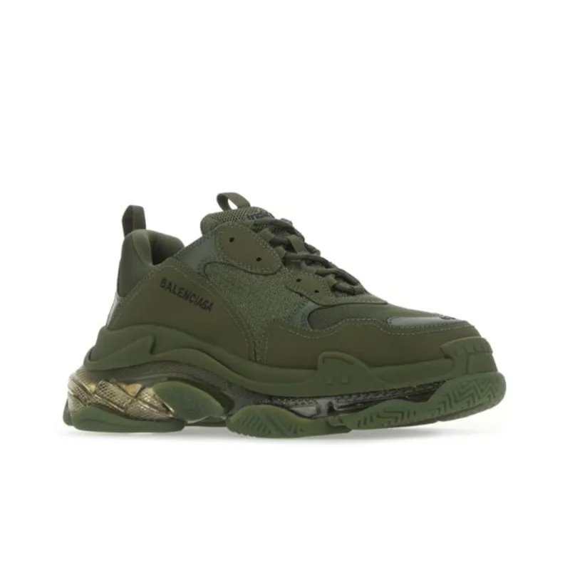 Balenciaga Triple S Clear Sole Dark Green-2
