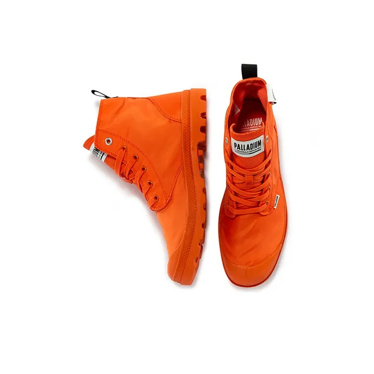 Palladium Mono Chrome III Wear-Resistant Breathable Cushioning High-Top Canvas Shoes Unisex Fire Orange-4