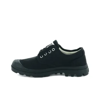 Palladium Pampa Ox Originale Slip Resistant Abrasion Resistant Breathable Low Top Canvas Shoes Unisex Black