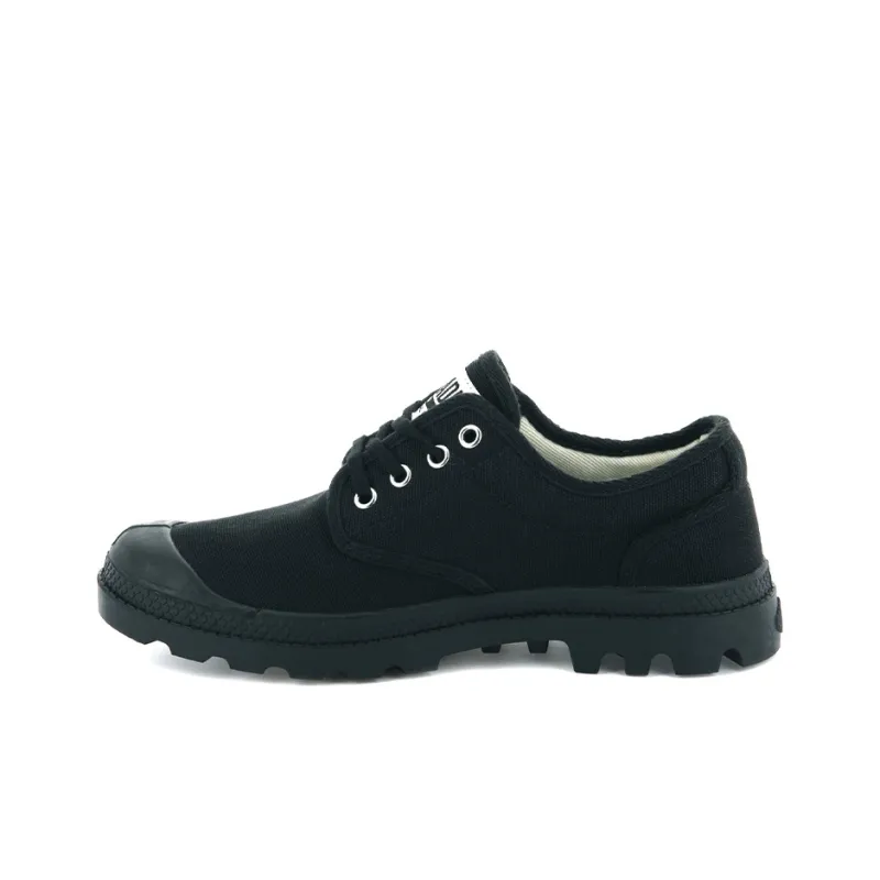 Palladium Pampa Ox Originale Slip Resistant Abrasion Resistant Breathable Low Top Canvas Shoes Unisex Black-0
