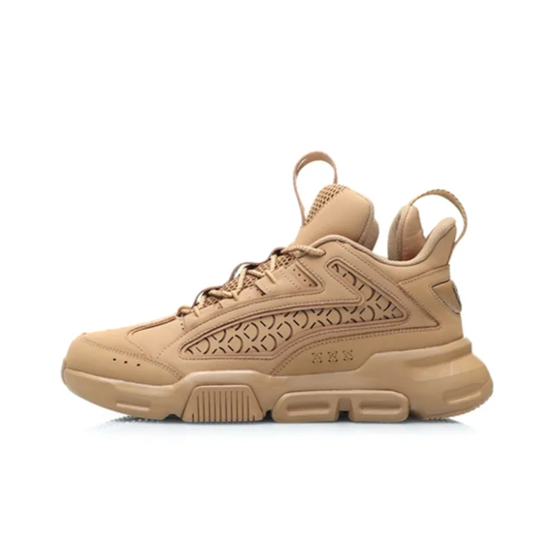 LiNing Hanjia Abrasion Resistant Breathable Low Top Chunky Sneakers Men's Wheat-0