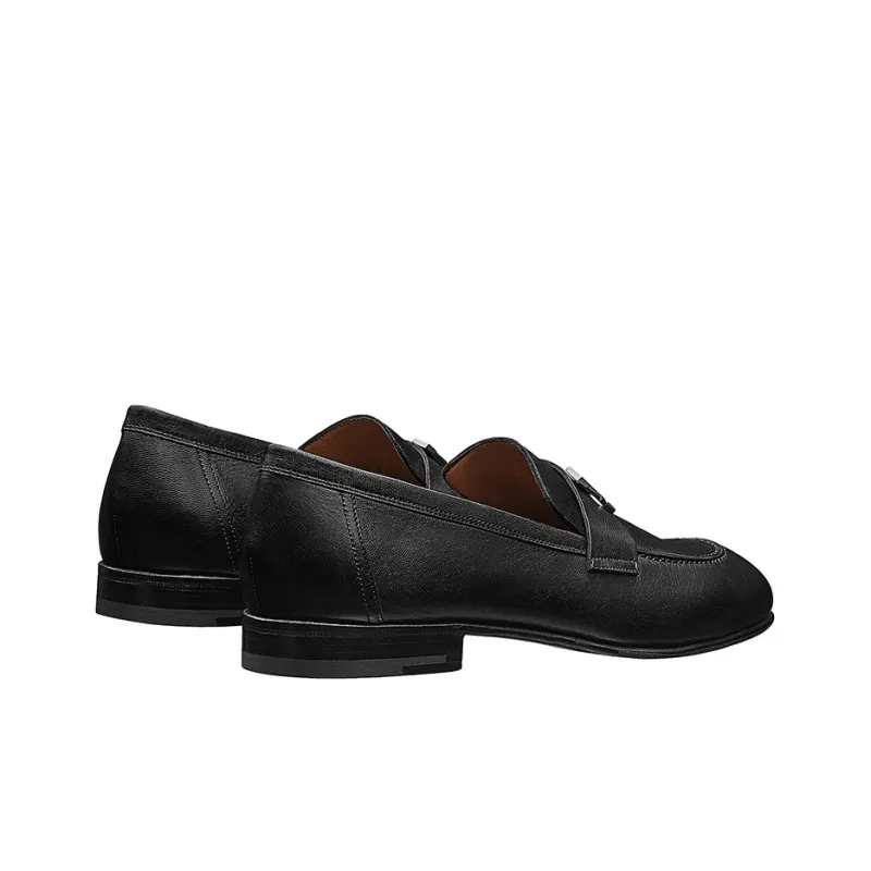HERMES Paris Casual Single Shoes Women's Black-3