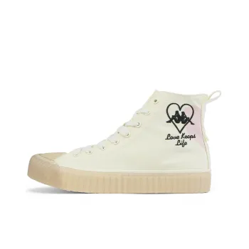 Kappa Capa Wear Resistant Wide Coverage Lightweight High Top Canvas Shoes Women's Winter White
