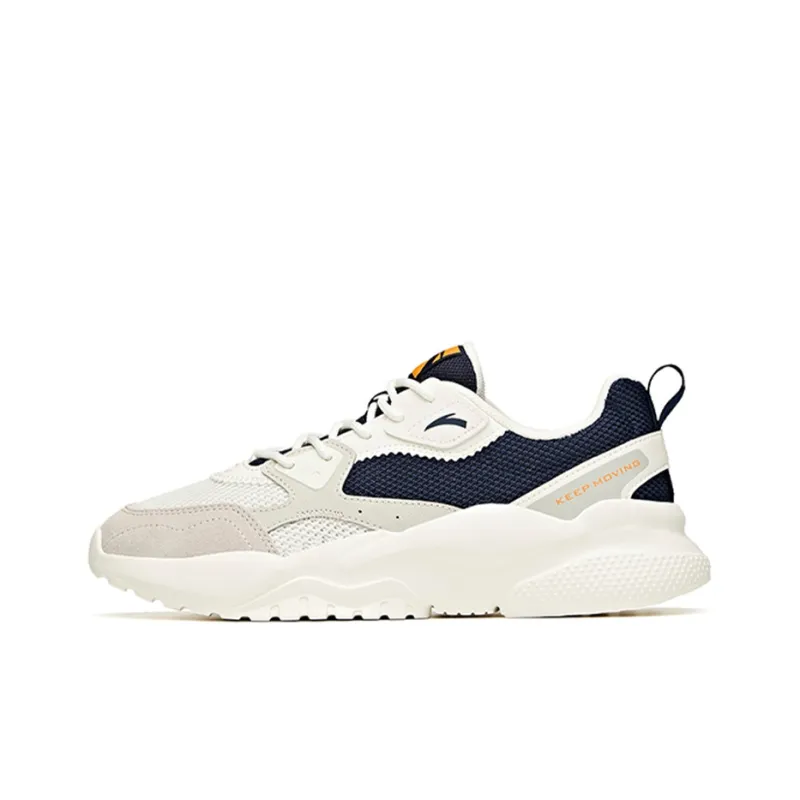 Anta Life Collection Cushioning Anti-Slip Wear-Resistant Breathability Low-Top Chunky Sneakers Men's Blue White Gray-0