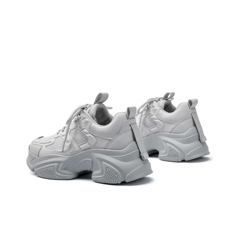 PACO GIL Chunky Sneakers Women's Low Top Light Gray-3