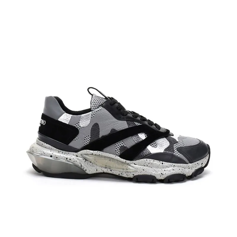 Valentino Bounce Low Top Chunky Sneakers Men's Silver Black-1