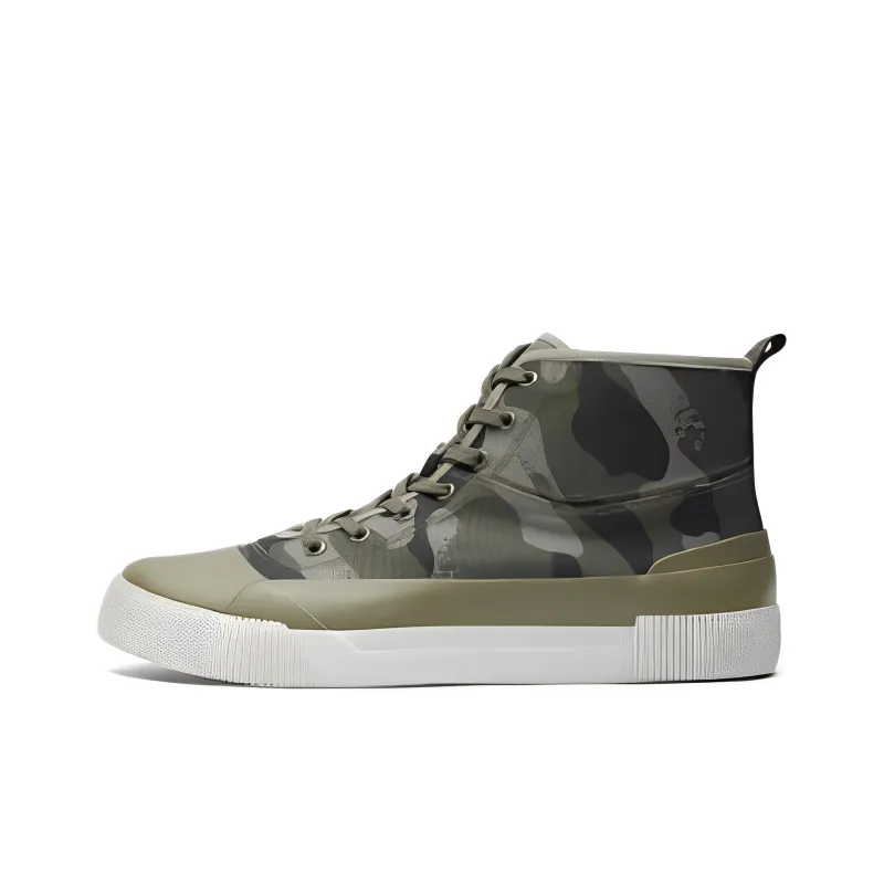 AIGLE Rubber Mid W Pt Anti-Slip Wear-Resistant Mid-Top Canvas Shoes Men's Green-0