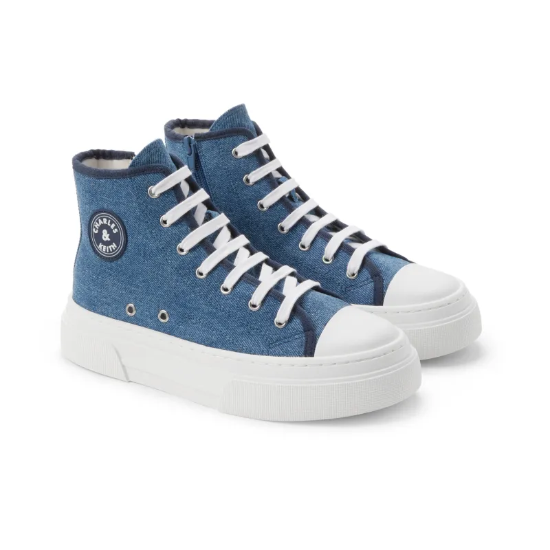 CHARLES&KEITH High Top Canvas Shoes 3.4cm Women's-2