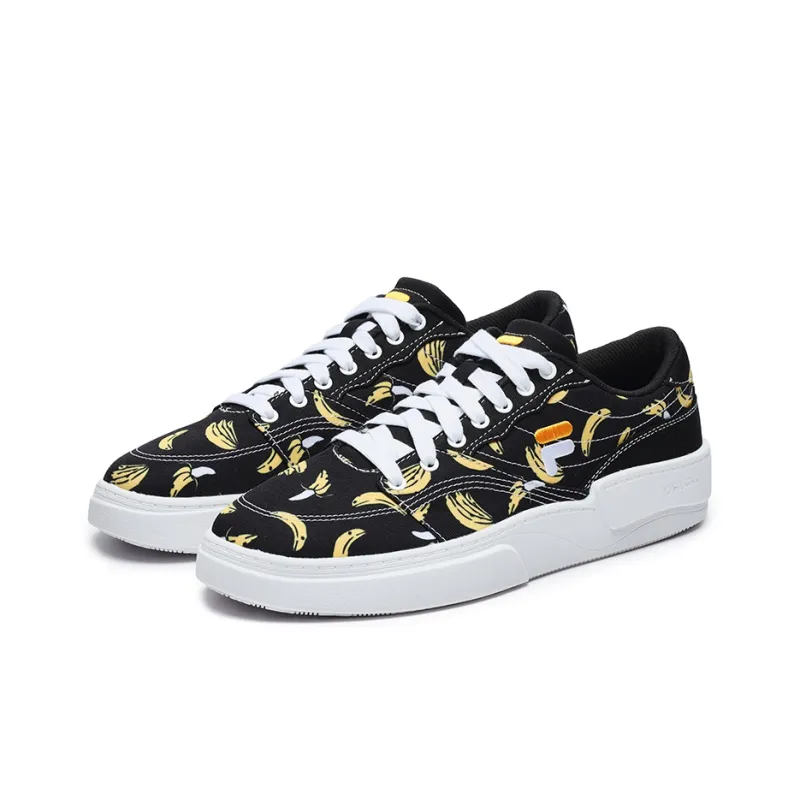 FILA FUSION Graphic Print Skate Shoes 'Black Yellow'-2