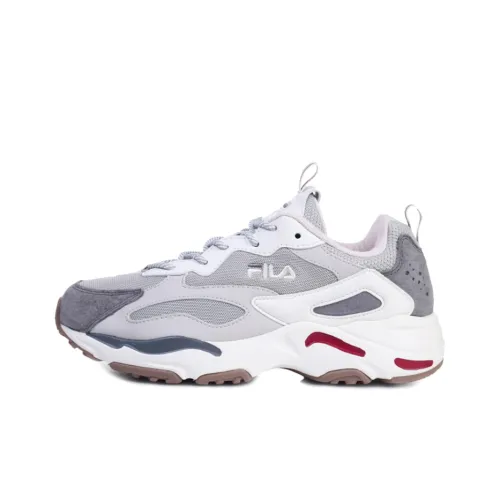 FILA Tracer Chunky Sneakers Unisex Low-Top Gray White Red