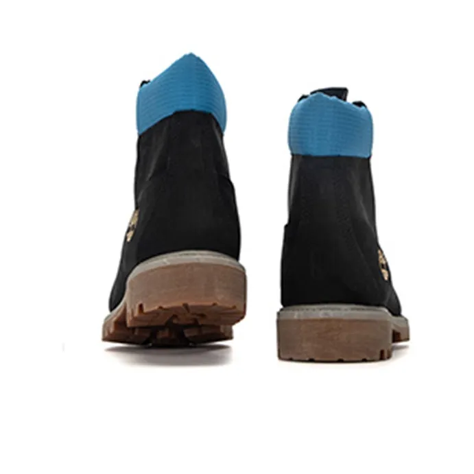 Timberland Premium 6 Inch Waterproof Boots 'Black Nubuck With Blue'-4
