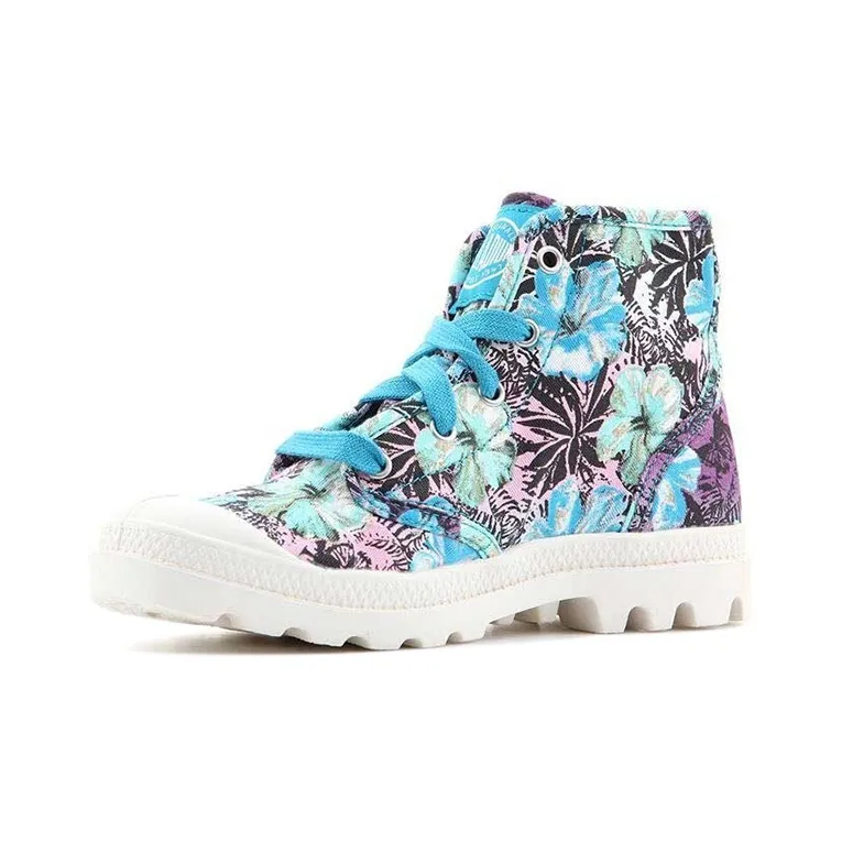 Palladium Pampa Hi Anti-Slip Wear-Resistant High-Top Canvas Shoes Women's Blue Purple-2