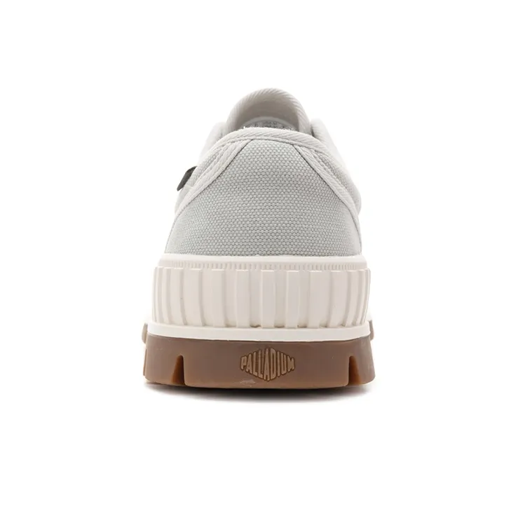 Palladium Pallashock OG Non slip Lightweight Low Top Canvas Shoes Unisex Light Gray-2