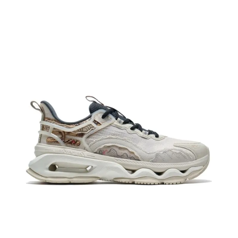 XTEP Shanhai Collection Chunky Sneakers Men Low Top Tea White/Clay-1