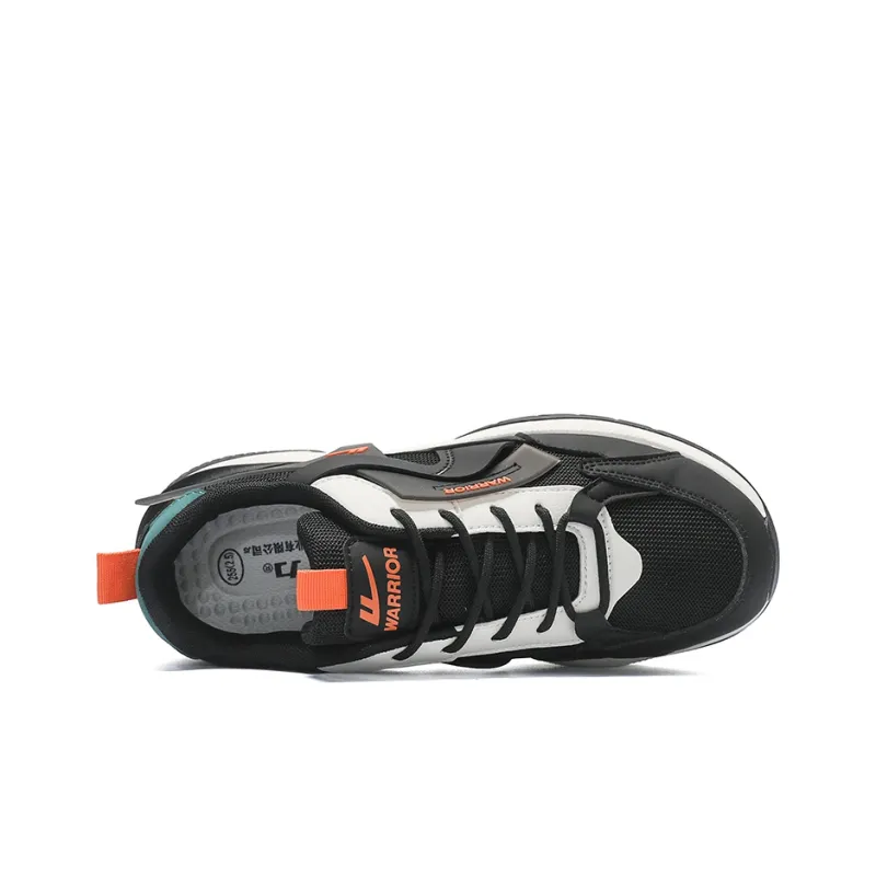 Warrior Lightweight Height Increasing Low-Top Chunky Sneakers Men's Black-2