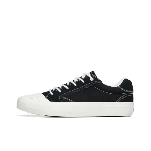 Anta Anti-Slip Wear-Resistant Low-Top Canvas Shoes Women's Black White