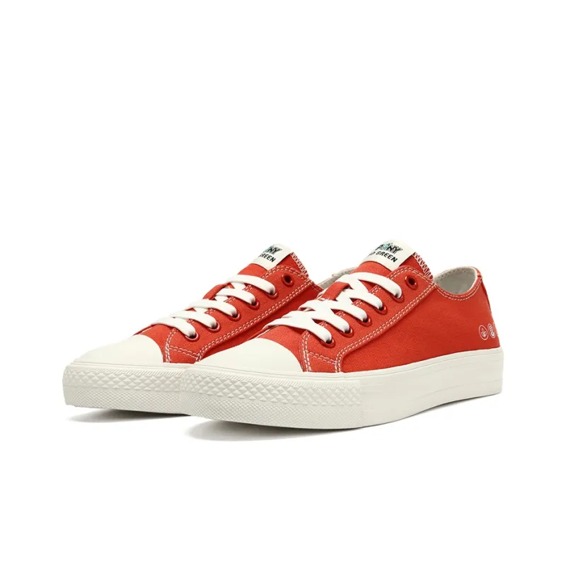 PONY Anti Slip And Wear Resistant Lightweight Low Top Canvas Shoes Unisex Orange Red-2