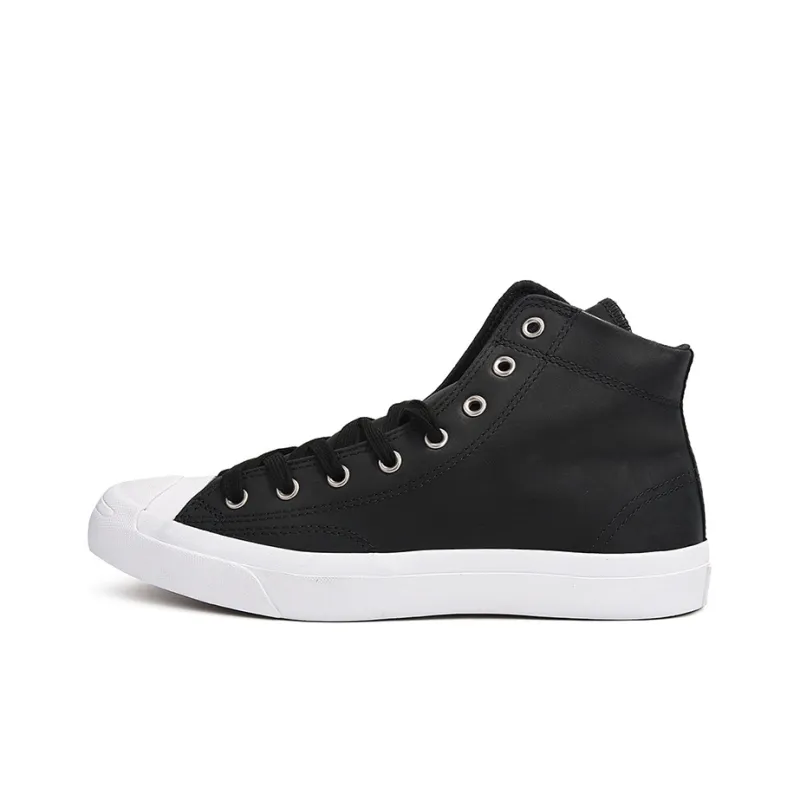 Converse Jack Purcell Hi Leather 'Black White'-0