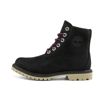 Timberland Paninara Collarless 6 Inch Wide Fit Waterproof Boots 'Black Nubuck' Women's