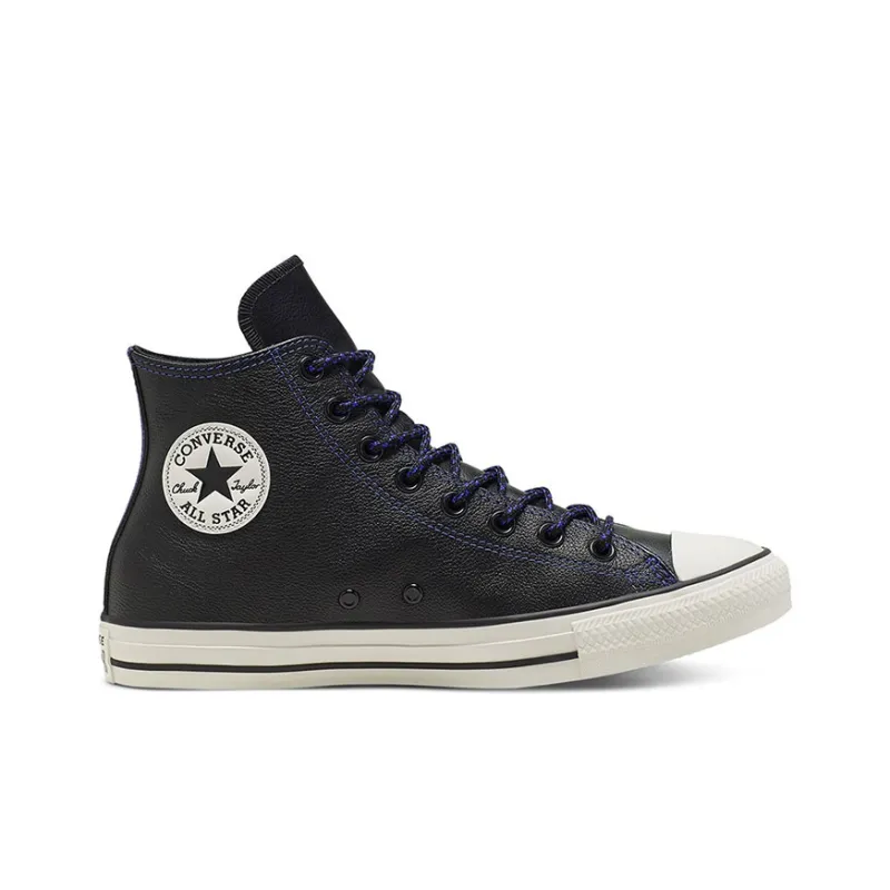 Converse Chuck Taylor All Star High Tumbled Leather 'Black Hyper Royal'-1