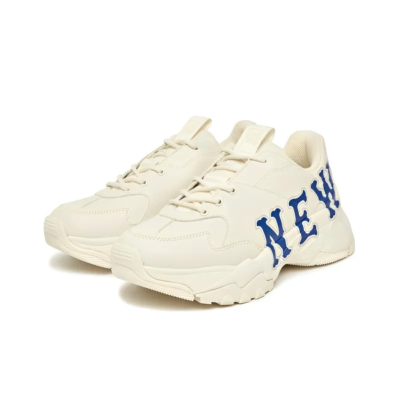 MLB Big Ball Chunky New York Yankees Anti Slip Wear Resistant Low Top Chunky Sneakers Unisex White Blue-2