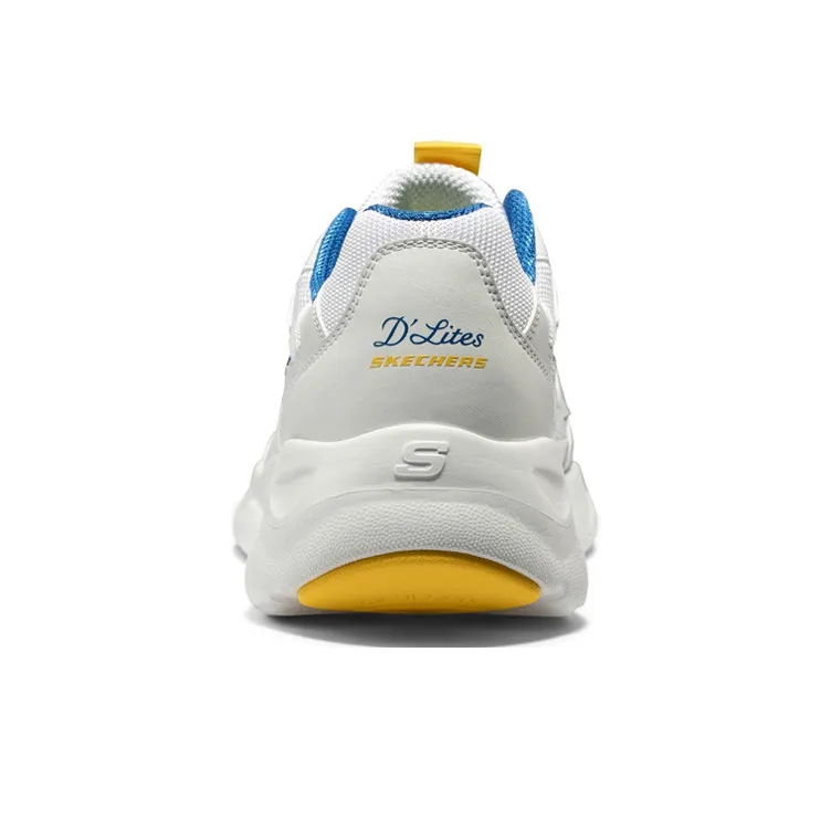 Skechers D'LITES Durable Breathable Low Top Chunky Sneakers Men's White Yellow Blue-2