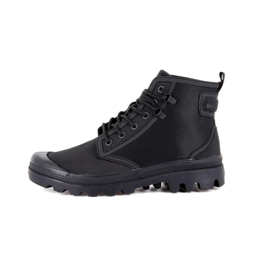 Palladium Pampa Rains Slip Resistant, Abrasion Resistant, Breathable High Top Canvas Shoes Unisex Black