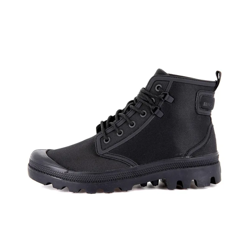 Palladium Pampa Rains Slip Resistant, Abrasion Resistant, Breathable High Top Canvas Shoes Unisex Black-0