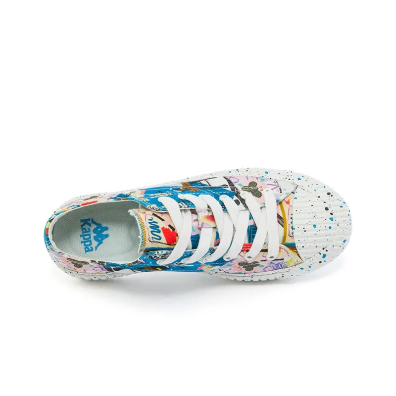 Kappa Sun Jiayi X Kappa Collaboration With Illustrator Wear Resistant Low Top Canvas Shoes Women's Blue Purple-5