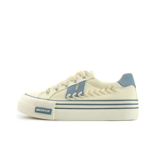 WARRIOR Canvas Shoes Women's Low-Top Beige/Blue