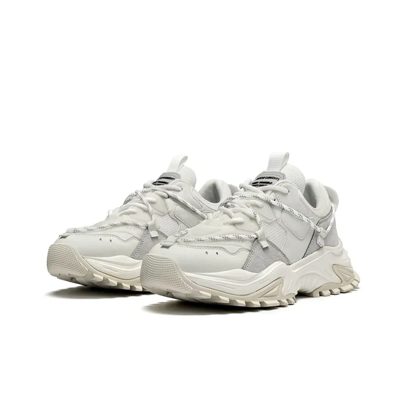 Masongarments Shark Tooth No. 2 Height Increasing Wear-Resistant Low-Top Chunky Sneakers Unisex Vintage White-3