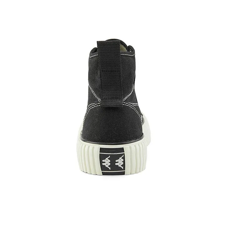 Kappa Anti Slip Wear Resistant High Top Canvas Shoes Unisex Black-4