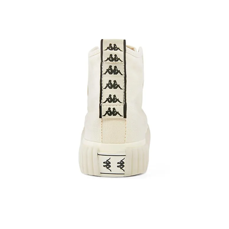 Kappa Anti Slip Wear Resistant High Top Canvas Shoes Unisex White-5
