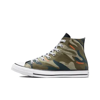 Converse All Star Chuck Taylor Anti-Slip Wear-Resistant High-Top Canvas Shoes Unisex Camouflage Green