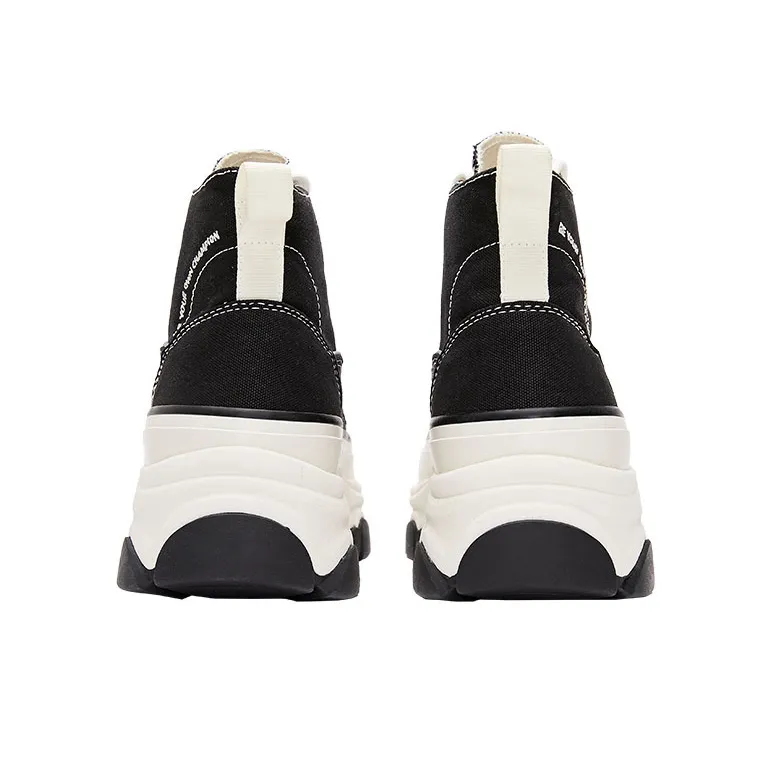 Champion Campus Canvas Shoes Women's High Top Black White-3