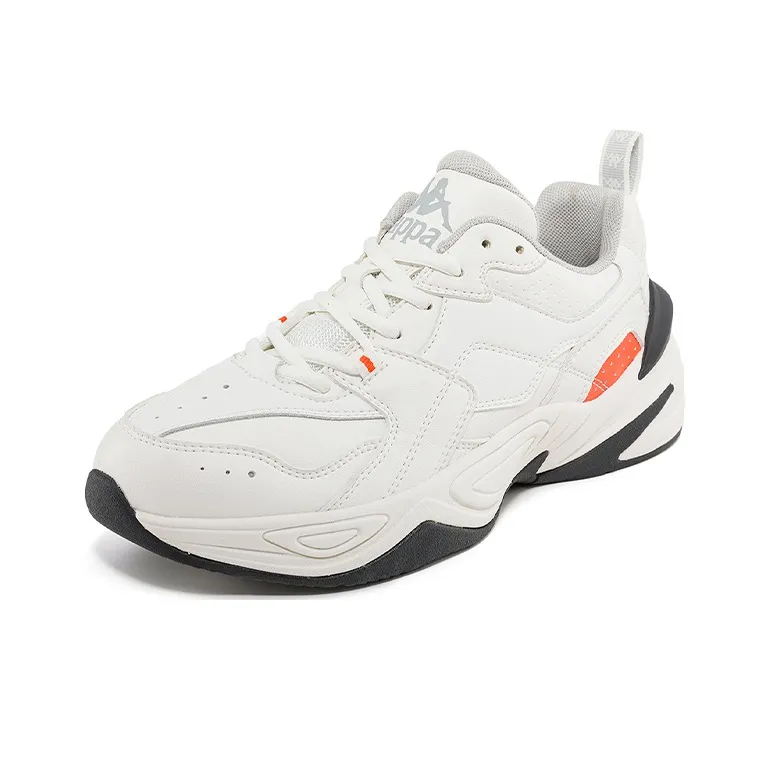 Kappa Anti-Slip Wear-Resistant Low-Top Chunky Sneakers Unisex White-1