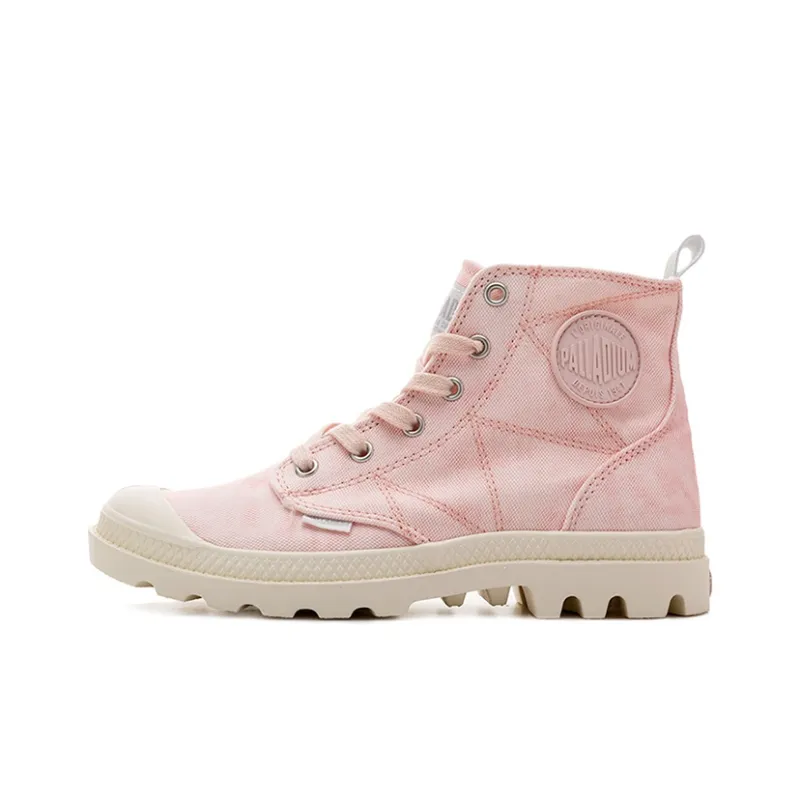 Palladium Pampa Zip Nevada Slip Resistant, Abrasion Resistant, Breathable High Top Canvas Shoes Women's Pink White-0