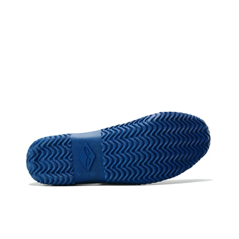 URBANHOOD Anti Slip Wear Resistant Low Top Canvas Shoes Unisex White Blue-4