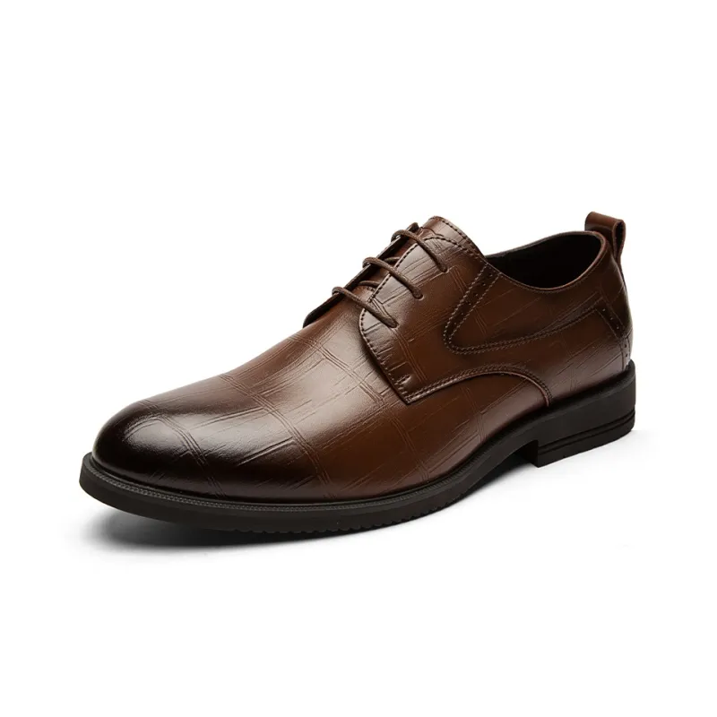 G.N.SHIJIA Dress Shoes Men Low Top Black/Brown-5