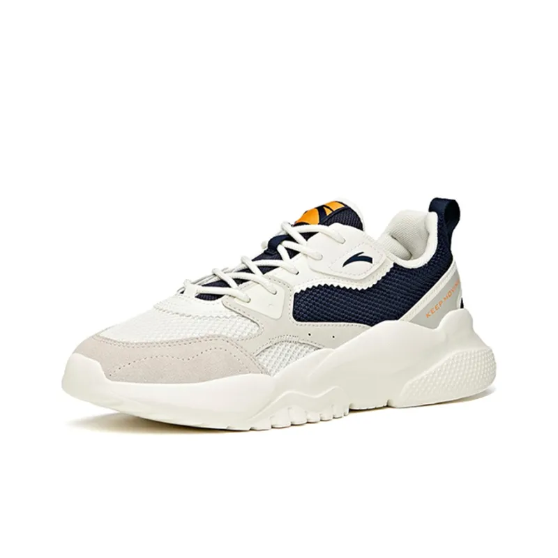 Anta Life Collection Cushioning Anti-Slip Wear-Resistant Breathability Low-Top Chunky Sneakers Men's Blue White Gray-2