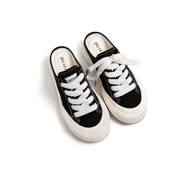 Feiyue Low-Top Canvas Shoes Women's Black-4
