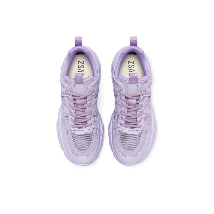 ZSAZSAZSU Chunky Sneakers Women's Low-Top Purple/White-3