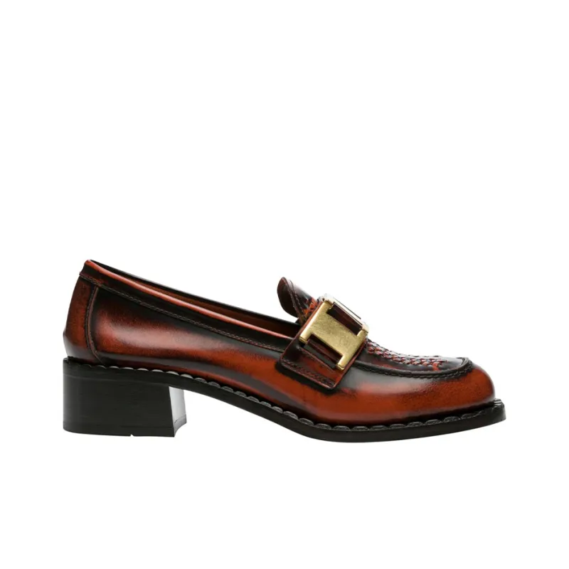 PRADA Woven 40mm Loafers 'Brown' Women's-1