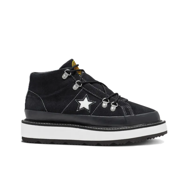 Converse Fleece Lined Boot One Star Thick Sole Black White Women's-1
