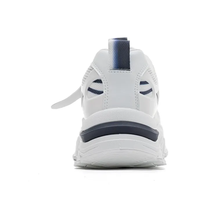 Warrior Wing Series Cushioned Abrasion Resistant Slip Resistant Low Top Chunky Sneakers Unisex Blue White-3