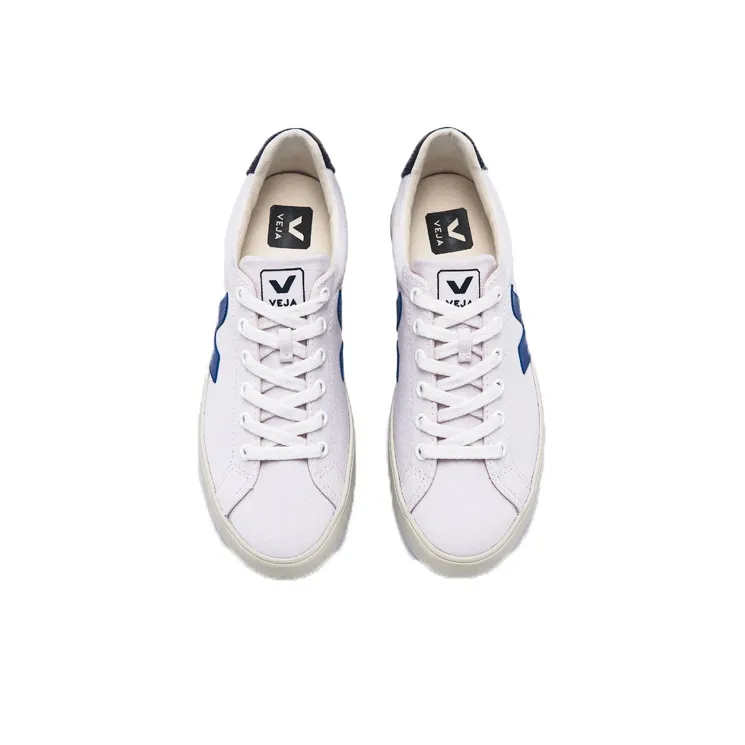 VEJA Esplar Canvas Shoes Unisex White Blue-3