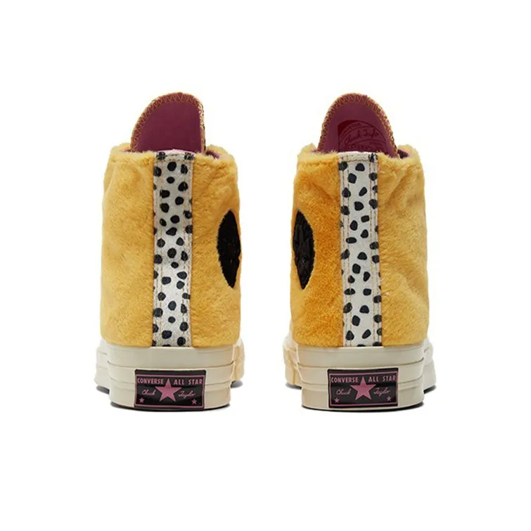 Converse Chuck Taylor All Star 70 Hi Fleece Citron Zest Polka Dot Women's-3