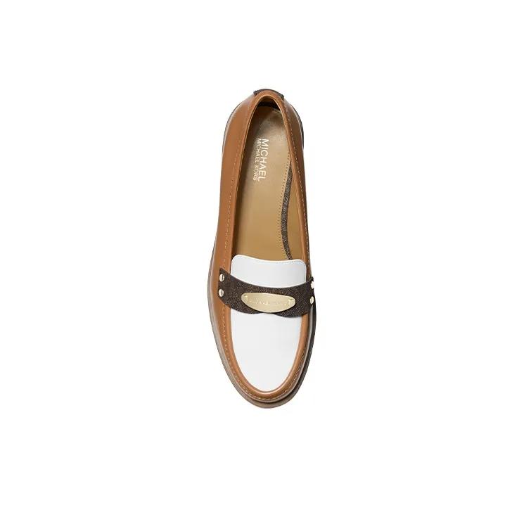 MICHAEL KORS KORS MK Finley Women's Casual Shoes Women's Leather Brown & White-3