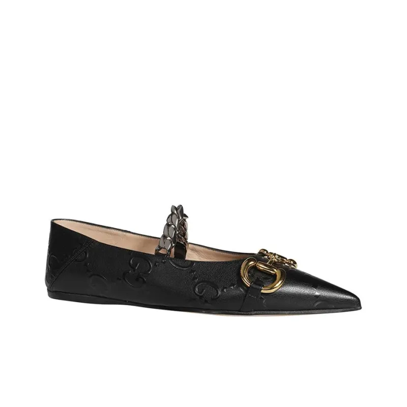 GUCCI Flat Women's Casual Shoes Women's Black-2