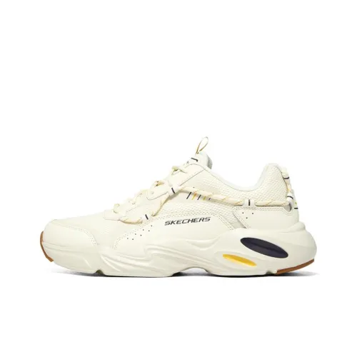 Skechers Stamina Airy D'Lites Cushioning Anti Slip And Wear Resistant Low Top Chunky Sneakers Men's Ivory